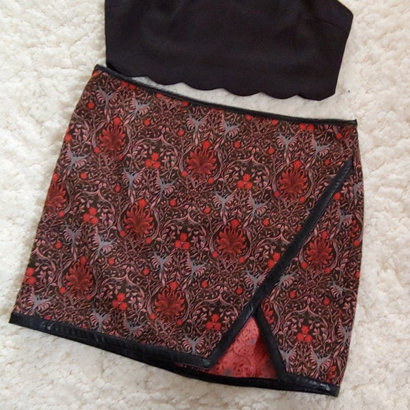 Express Dresses & Skirts - Express Leather Trim Skirt NWOT